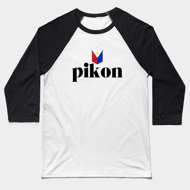 Philippines flag tagalog expression: Pikon Baseball T-Shirt by CatheBelan